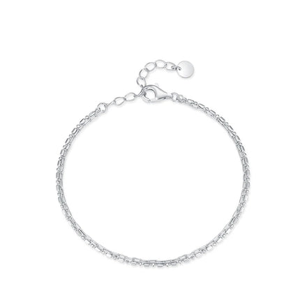 SL1651 925 Sterling Silver Line Chain Bilayer Bracelets for Women Trendy Charm Bracelet Wedding Party Accessories Jewelry