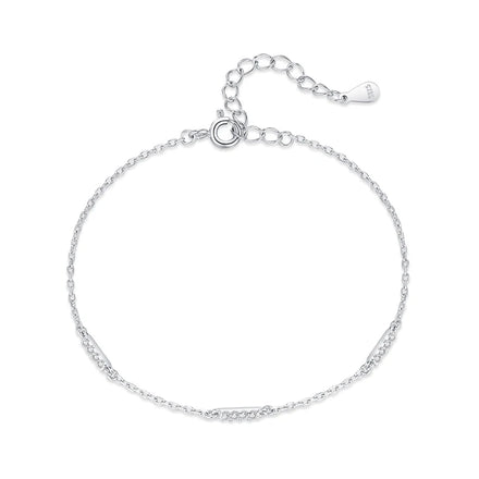 SL1804 925 Sterling Silver Exquisite Elegant Dazzling Adjustable Link Chain Bracelet for Women Wedding Engagement Jewelry