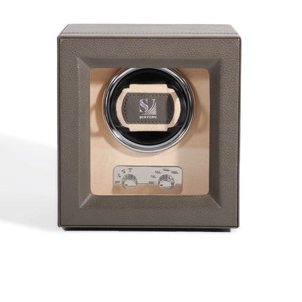 2025 Luxury Automatic 1-Slot Watch Winder With LED Lights PU Leather Case and Safe Storage Luxury Watch Box