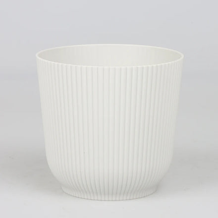 Wholesale Low Price Modern Plastic Flower Pot Rib Curved Round Planting Decor for Desktop Living Room Home Office Indoor