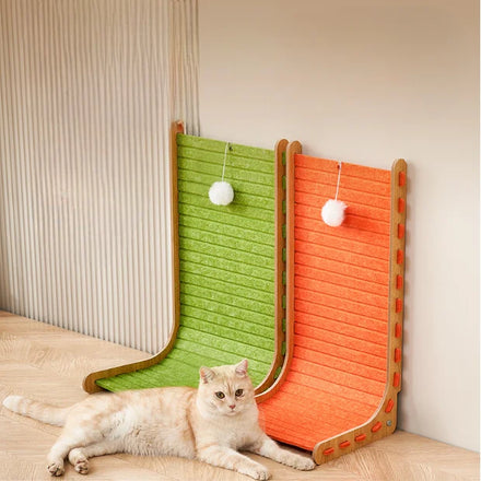 Modern L-Shaped Cat Scratching Board Interactive Sustainable Paper Toys Packed in Carton