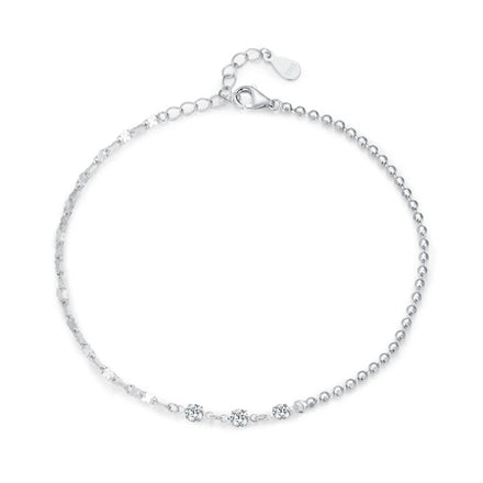 SL1689 925 Sterling Silver Classic Simple Zircon Stackable Chain Link Bracelets for Women Engagement Wedding Fine Jewelry