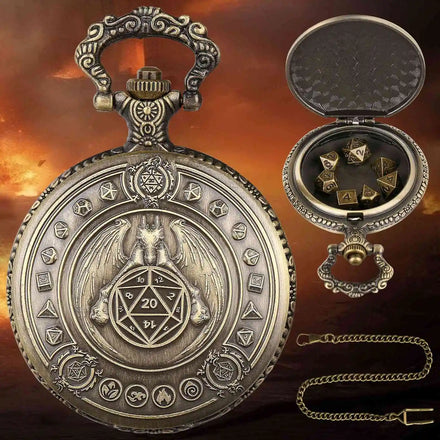 Maxmax Dungeons and Dragons Ttrpg Multi-Sided Pocket Watch Dnd Rpg Board Game Mini Dice