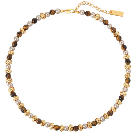 Fashion Trendy Brass 18K Gold Plated Beaded Necklace Unisex Jewelry Factory Wholesale