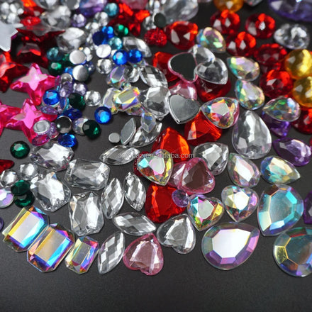 China Factory Assorted Colors Pear Flat Back Acrylic Beads Tear Drop Acrylic Rhinestones for Handmade Crafts