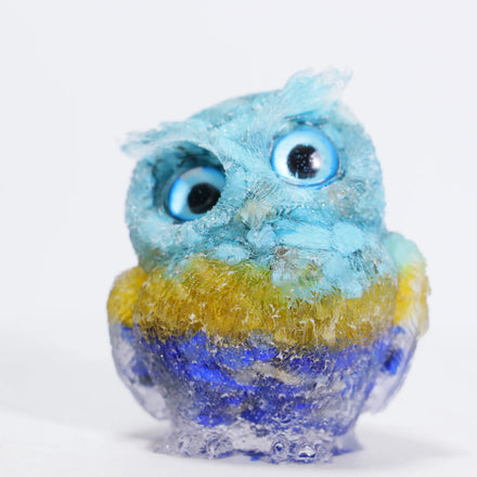 Small Polished Amethyst Owl Ornament Laser Printed Crystal Gravel Decorative Gift Souvenirs Handicrafts Light Stone Cross-Border