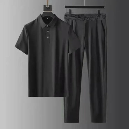 OEM Custom logo Embroidery Printed Design Cross-border Elastic Ultra-thin Quick-drying Ice Silk Short-sleeved Two-piece Suit