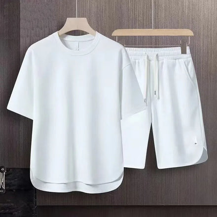 Oem Custom Printed Embroidery logo Design All-match Summer Men's Short-sleeved T-shirt High Street Couple Wear Top Pant