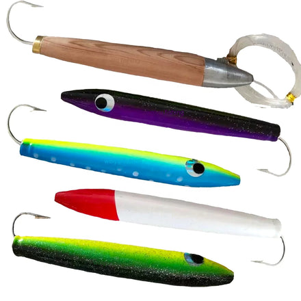 OEM 6inch High Quality Trolling Lures Saltwater Marlin Tuna Fishing Cedar Plug Wooden Rigged Hook Big Game Lures