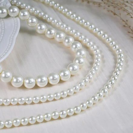 4mm 6mm8mm10mm Imitation Pearl Necklace Stainless Steel Collarbone Chain Female Jewelry Wholesale