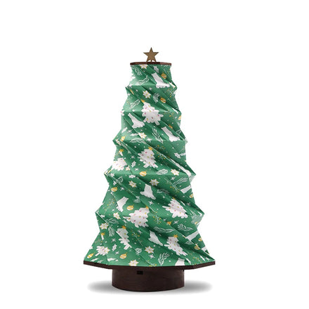 Waterproof Christmas Style Home Decoration Paper Lamp Folding Table Night Light Crafted Wood Box Set Company Gifts for Guests