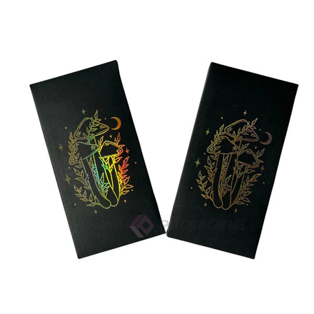 Gold Holographic Food Grade Foldable Paper Box for Chocolate Packing with 100pcs Chocolate Packing Aluminum Foils and Molds