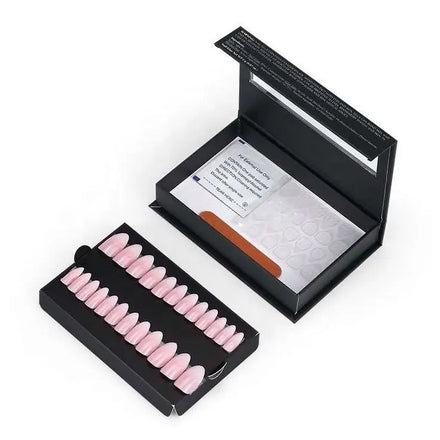 Eco Friendly Magnetic Closer Personalize Special Pearl Nail Cardboard Paper Box Press on Cosmetic Nail Packaging Box with Window