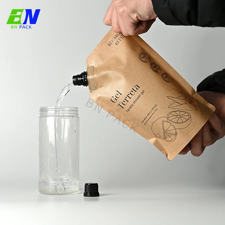 Eco-friendly Stand-up Spout Pouch Liquid Packaging Bags for Refill Shampoo Conditioner and Shower Gel Sustainable Packaging