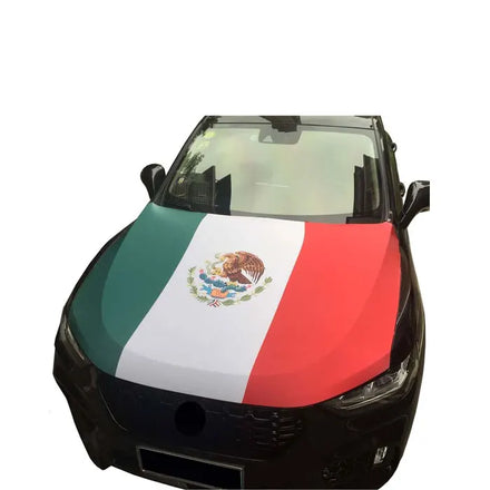 Fast Delivery Best Price Spandex Fabric Custom Logo Palestine Car Covers All Countries Mexican Engine Car Hood Cover Flag