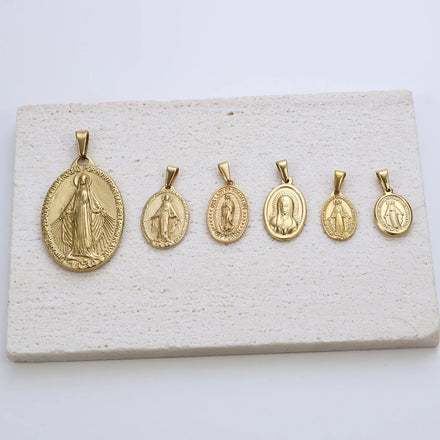 Custom 18K Religious Catholic Pendant Charms Virgen De Guadalupe Virgin Mary Pendants for DIY Jewelry Making