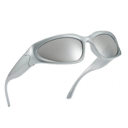 Future Trendy Sunglasses Women European&American Fashion Curved Lens Sports Cycling Shades Goggles Y2K Designer Sunglasses Men
