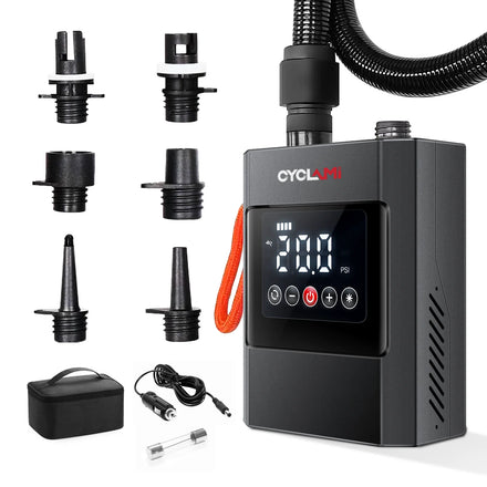 CYCLAMI 20PSI SUP Pump High-Pressure Smart Rechargeable Battery-Powered Electric Paddle Board Yoga Ball Pump Auto-Off Plastic