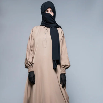 High Quality Modest Islamic Straight Floor-Length Beige Abaya for Women Breathable Eco-Friendly Formal Wholesale Bulk Orders