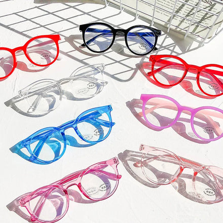 Daily Kid's Frames for Eyeglasses Student Anti Blue Light Goggles Flat Glasses Round Transparent Eyeglasses Frame Wholesale