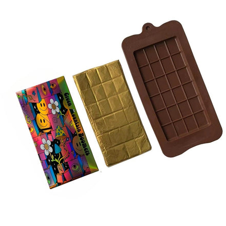 Pearl Packaging Ready to Ship Iridescent Paper Box for Chocolate Box Packaging 100pcs with Aluminum Foil Wraps and Molds