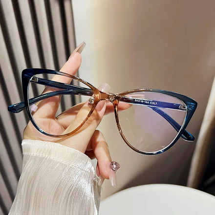 Retro Gradient Color Frames for Eyeglasses Anti Blue Light Flat Glasses for Women Cat Eye Optical Eyeglasses Frame Wholesale