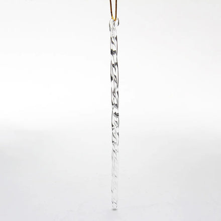 Handmade Transparent Glass Ice Strip Christmas Pendant Eco-friendly Silk Screen Printed Elegant High Quality