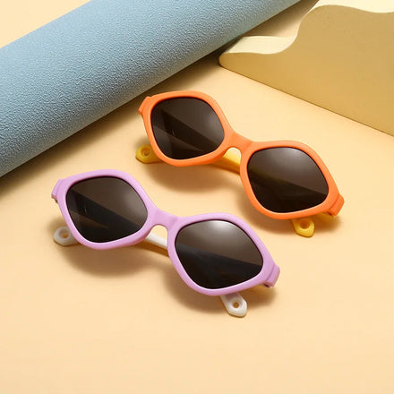 Cute Multicolor Kids Sunglasses Summer UV400 Sunshade Sun Glasses Boys&Girls Baby Rectangular Silicone Frame Designer Sunglasses