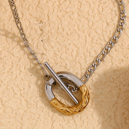 Dreamshow Mix Color Figaro Chain Necklace OT Clasp Waterproof Jewelry Anti Tarnish Jewelry Stainless Steel Necklace