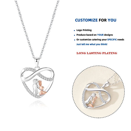 DY939 Beautiful Design 925 Sterling Silver Pendant Diamond Heart Necklace Simple Fashion Clavicle Chain Jewelry for Women