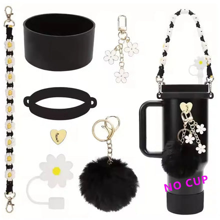 Delivery Fast Flower Straw Topper 7-piece Tumbler Boots Straw Cap Plush Ball Chain Decorative Cup Accessories for 40oz Charme