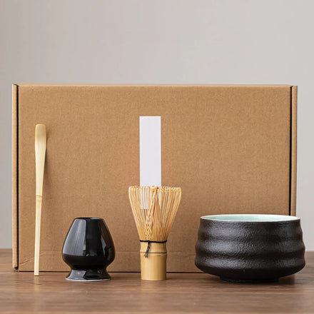 New Japanese Logo Whisk Bamboo Ceramic Gift Kit Green Tea Making Set Matcha Tools