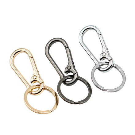 Customizable Zinc Alloy Carabiner Keychain Fashion Metal Clip Key Ring with Safety Spring Hook for Bags Pets Accessories