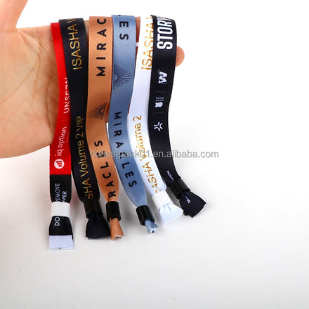 Customized 15*350mm 20*350mm Festival Fabric Printed Wrist Band