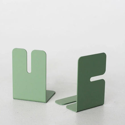 Custom Business Gift Modern Simple Style Iron Metal Bookends for Office Desk Decoration