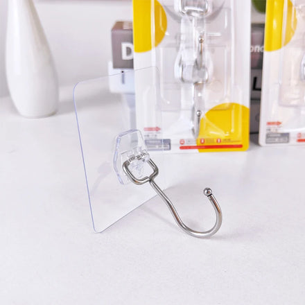 Child-Safe Adhesive Hooks with Rounded EdgesStainless Steel & Non-Toxic Glue