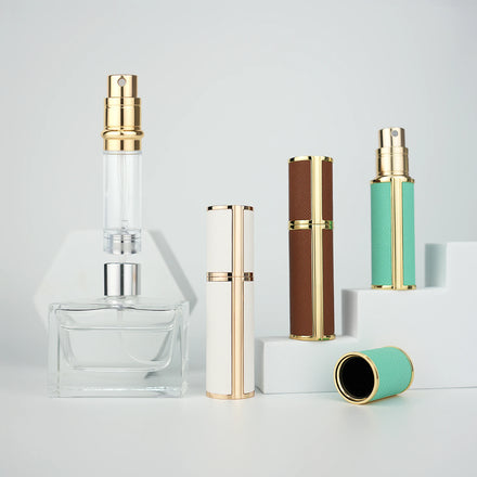 Furio Cosmetic Packaging Leather Perfume Atomizer Bottle 5ml Refillable Pocket Sized Mini Travel Perfume Atomiser