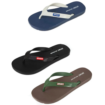 PVC Breathable Hollow Beach Flip-Flops Quality Men's Summer Sandals Fashion Trend Popular Flat Slippers for Summer