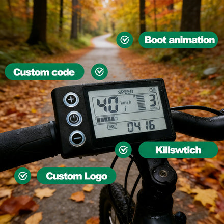 Professional Waterproof Fatbike Display Factory with LCD Screen for Ebike with Bicycle Computer Digital Stopwatch Odometer
