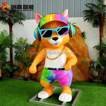 Fashion Event Customization Decoration Displays Fiberglass FRP Kangaroo Cartoon Static Fantasy & Caricature Figures