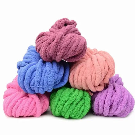 Factory Wholesale Thick Polyester Chenille Chunky Yarn for Arm Knitting Chenille Blanket