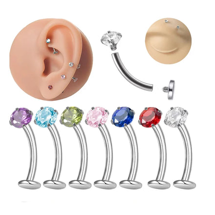 Factory Wholesale F136 Titanium 14G/16G Belly Button Piercing Jewelry Eyebrow Ring Navel Piercing Jewelry