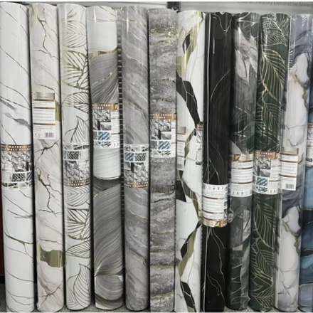 UDK Vinyl Glossy Hot Stamping 1.2*3M Self Adhesive Marble Sheet Peel & Stick 3D Wall Sticker for Interior Decoration