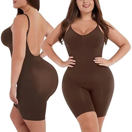 Seamless Large Size Yoga and Postpartum Shapewear Breathable Backless One-piece Boxer for Hip-Lifting and Tummy-Tightening