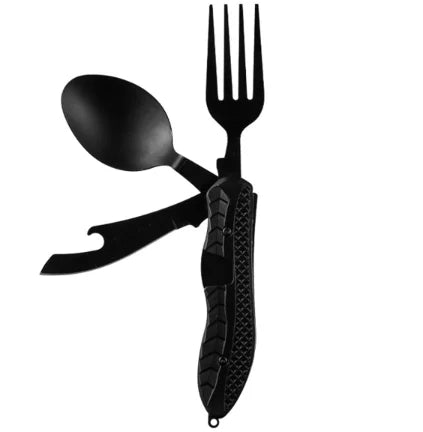 Outdoor Folding Multifunctional Knife Camping and Dining Tool Utensil Set Fork Spoon