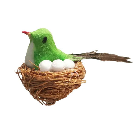1/6 1/12 Doll House Simulation Miniature Outdoor Mini Bird Nests and Birds Furniture Model Decor