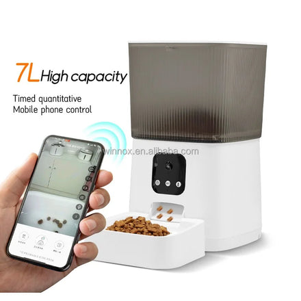 Hot Sale Inteligence Para Mascotas 7L Smart Pet Feeder Timed Feeding Automatic Food Dispenser with 5G Wifi Camera for Large Pet