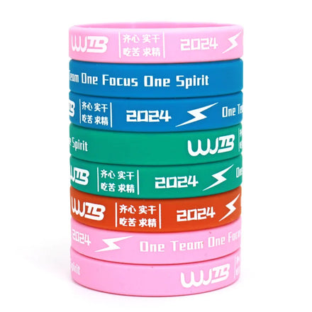 Custom Print logo Text Glowing in the Dark Silicone Wristbands