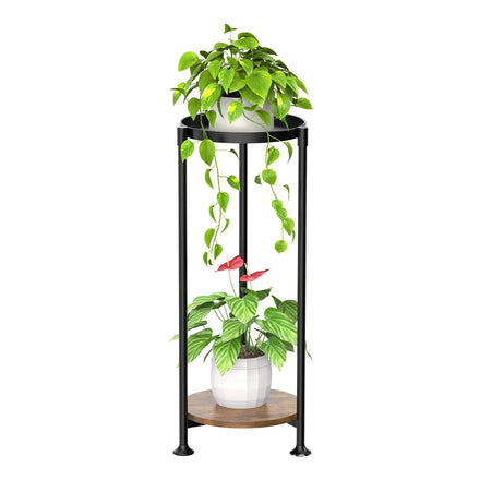 2 Tier Modern Powder Coated Steel Durable Lightweight Plant Stand Rack Multiple Flower Pot Holder Home Garden Planter Display