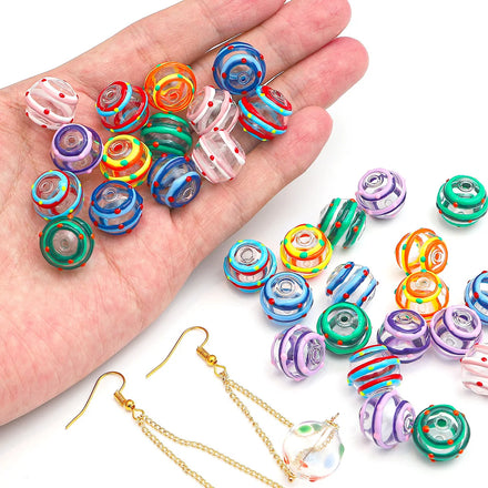 Wholesale Cheap Two Holes Enamel DIY Making Glass Bubble Ball Beads for DIY Jewelry Findings Accessories Earring Making